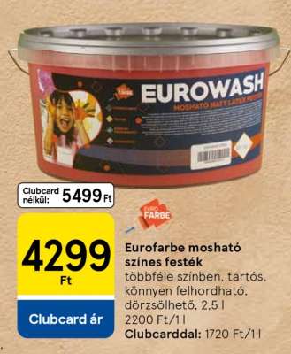 Eurofarbe mosható színes festék