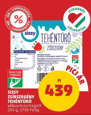 Sissy Zsírszegény Tehéntúró