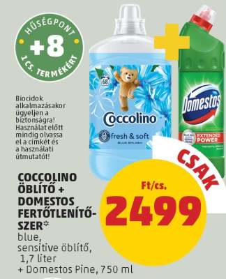 COCCOLINO ÖBLÍTŐ + DOMESTOS FERTŐTLENÍTŐSZER