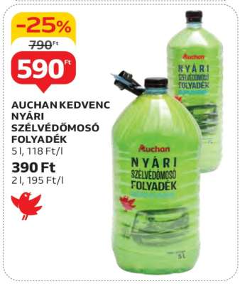 AUCHAN KEDVENC NYÁRI SZÉLVÉDŐMOSÓ FOLYADÉK