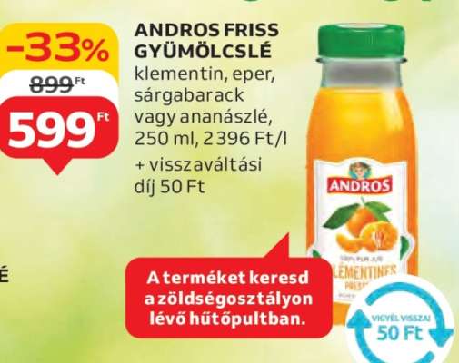 ANDROS FRISS GYÜMÖLCSLÉ