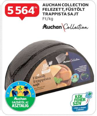 Auchan Collection Felezett, Füstölt Trappista Sajt