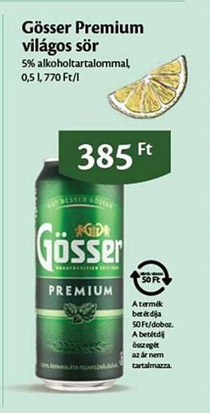 GÖSSER Prémium világos sör