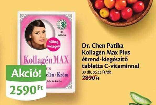 Dr. Chen Patika Kollagén Max Plus étrend-kiegészítő tabletta C-vitaminnal