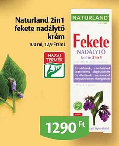 Naturland 2in1 fekete nadálytő krém