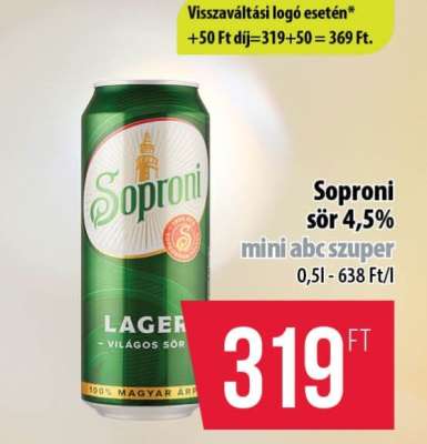 Soproni sör 4,5%