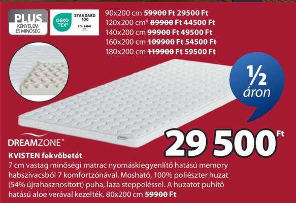 DREAMZONE KVISTEN fekvőbetét