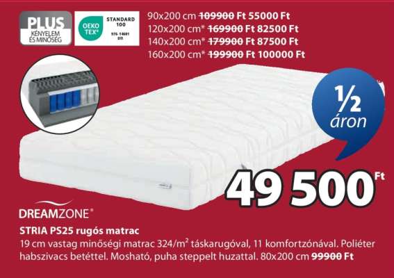 DREAMZONE STRIA PS25 rugós matrac