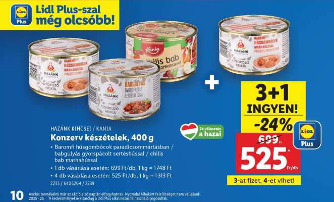 Konzerv készételek, 400 g