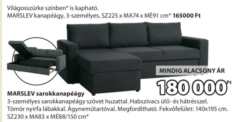 MARSLEV sarokkanapéágy
