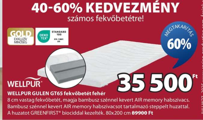 WELLPUR GULEN GT65 fekvőbetét