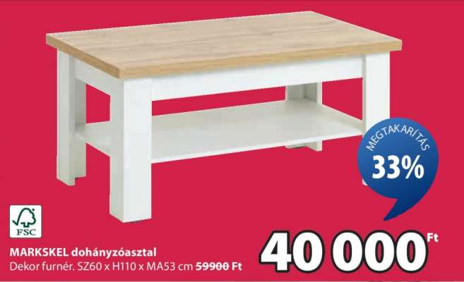 MARKSKEL dohányzóasztal
