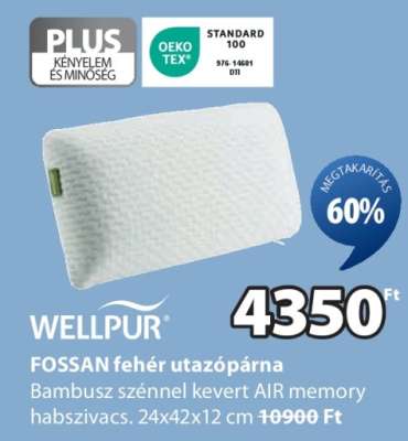 WELLPUR FOSSAN fehér utazópárna