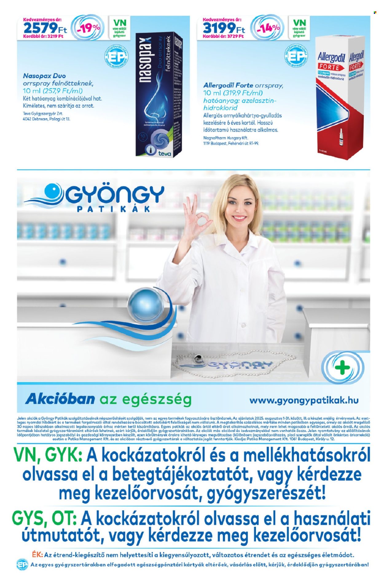Gyöngy Patikák akciós újság érvényes:  - 2025.08.01 - 2025.08.31. 20. oldal Oldal 20