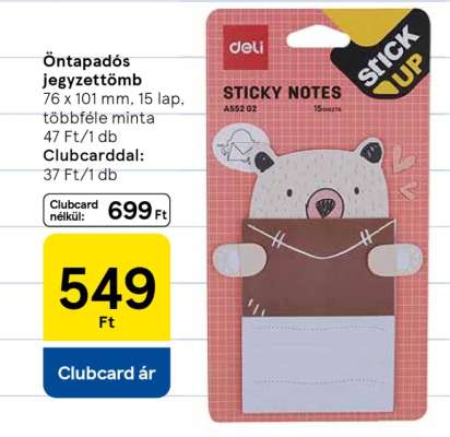 Öntapadós jegyzettömb