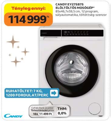 CANDY EY275B7S ELŐLTÖLTŐS MOSÓGÉP