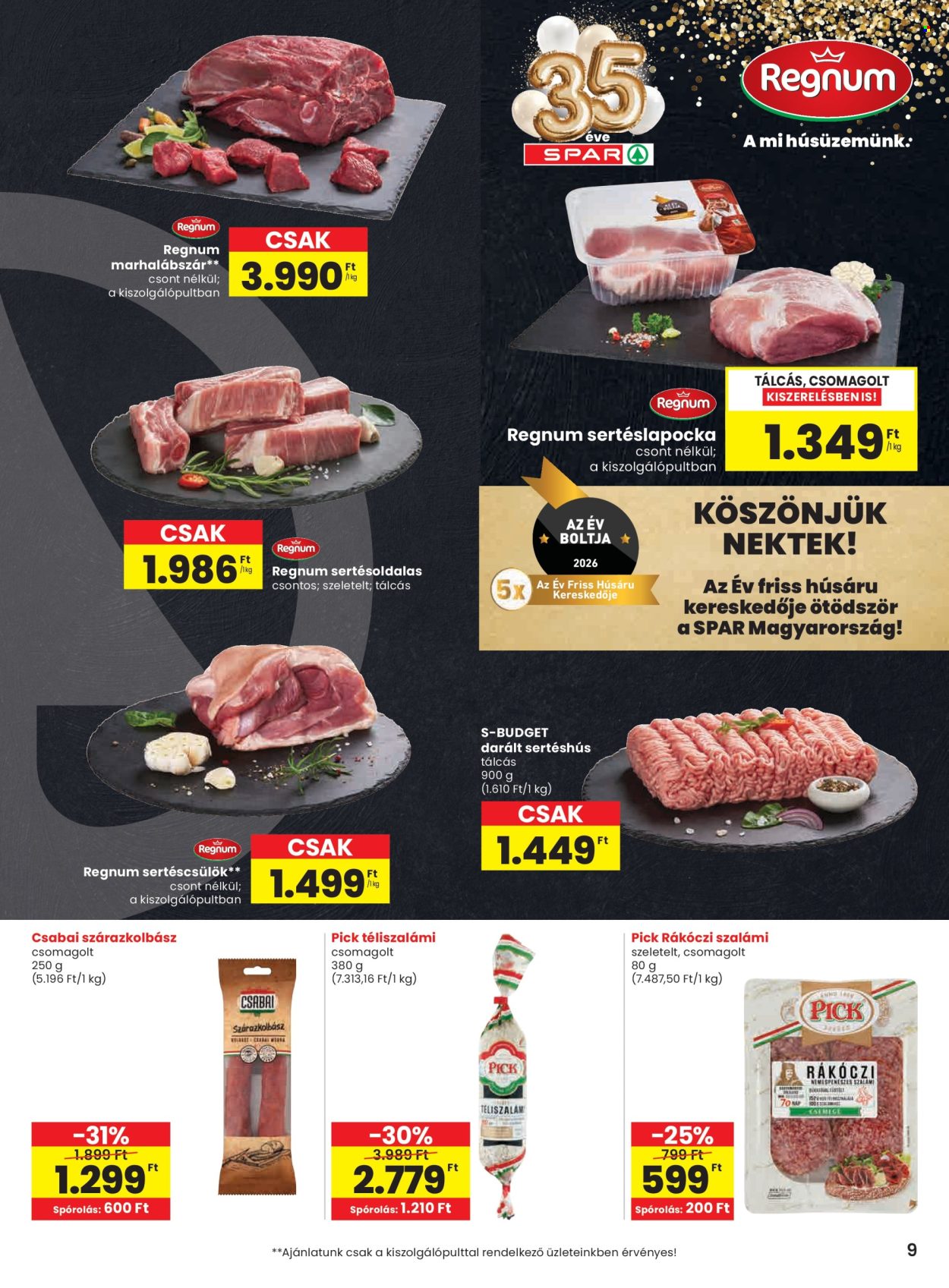 SPAR akciós újság érvényes:  - 2026.06.11 - 2026.06.17. 9. oldal Oldal 9