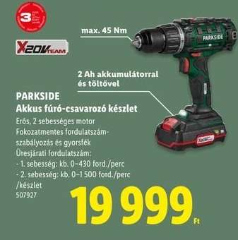 PARKSIDE Akkus fúró-csavarozó készlet