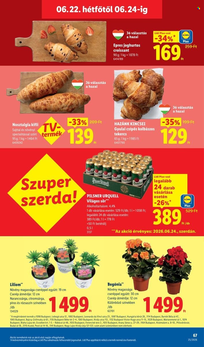 Lidl akciós újság érvényes:  - 2026.06.18 - 2026.06.24. 67. oldal Oldal 67