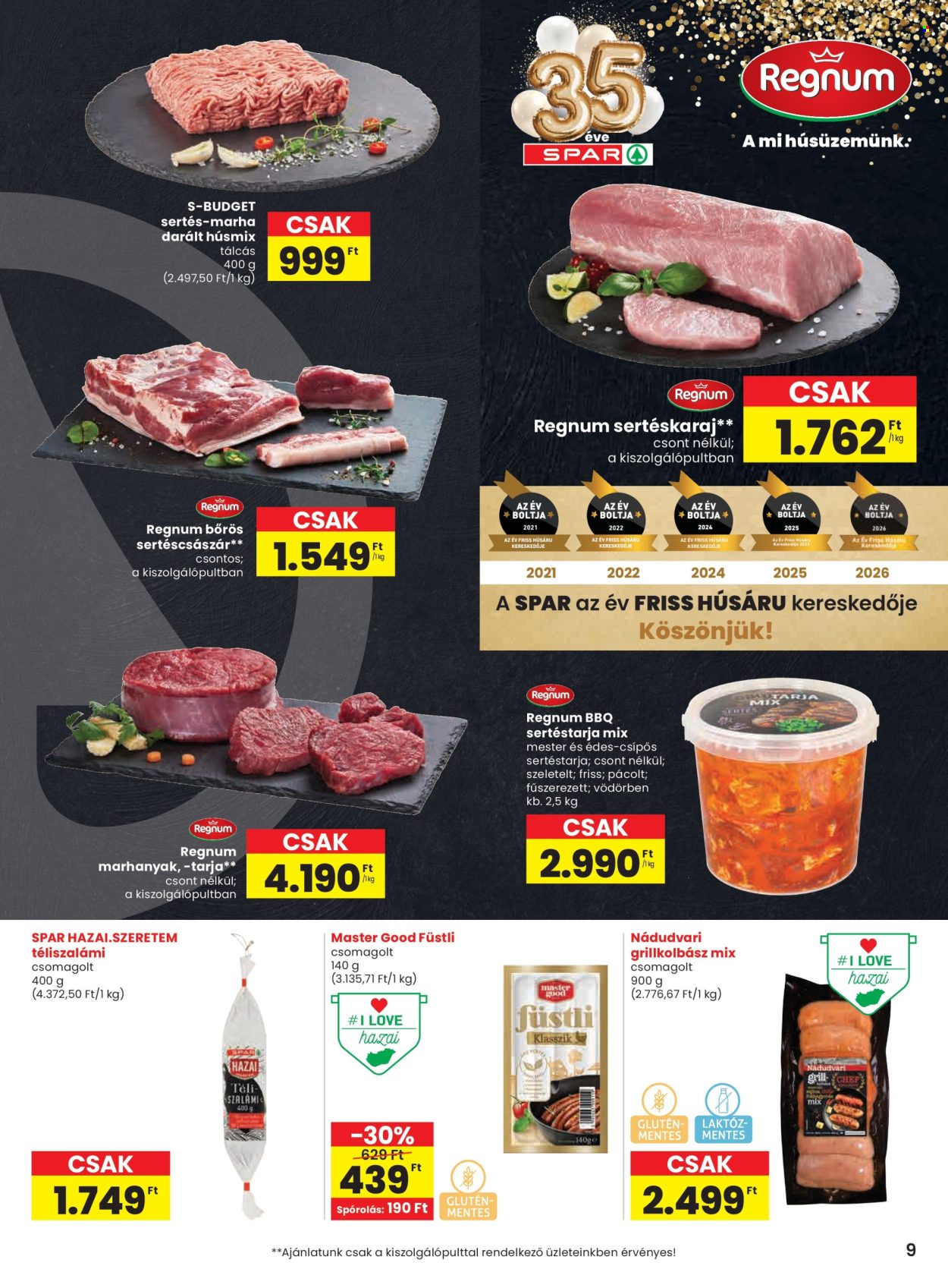 SPAR akciós újság érvényes:  - 2026.06.18 - 2026.06.24. 9. oldal Oldal 9