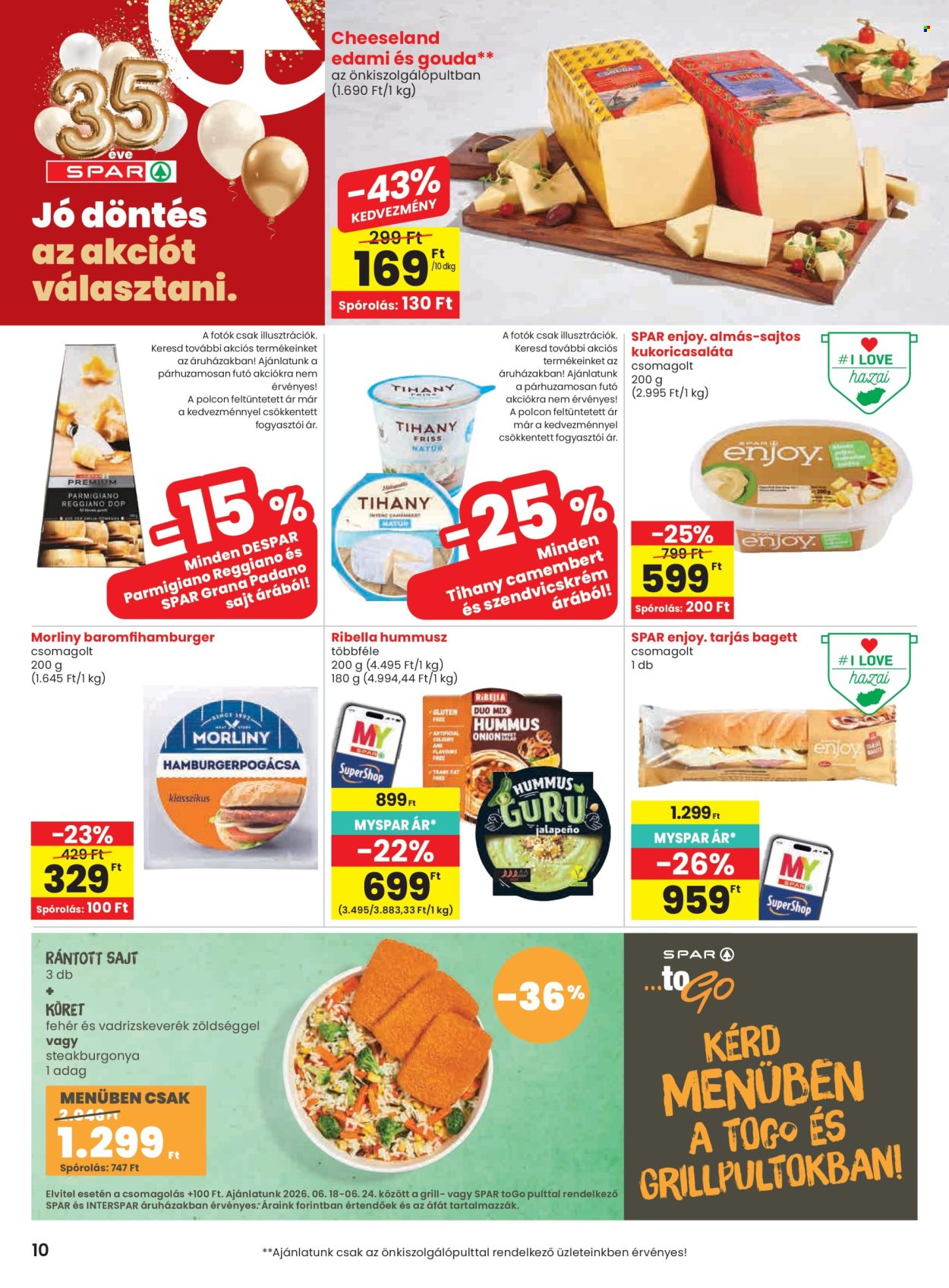 SPAR akciós újság érvényes:  - 2026.06.18 - 2026.06.24. 10. oldal Oldal 10