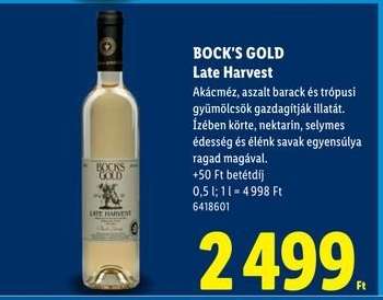BOCK'S GOLD Late Harvest