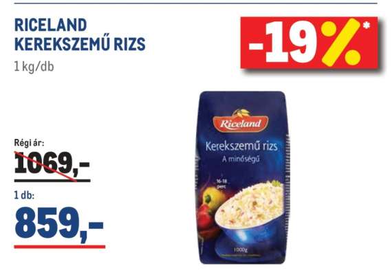 RICELAND KEREKSZEMŰ RIZS