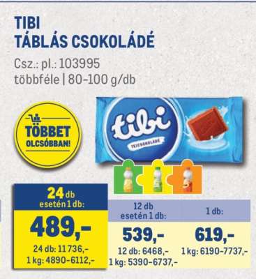 TIBI Táblás csokoládé