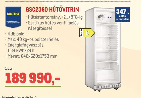 METRO PROFESSIONAL GSC2360 HŰTŐVITRIN