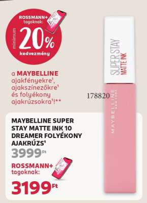 MAYBELLINE SUPER STAY MATTE INK 10 DREAMER FOLYÉKONY AJAKRÚZS