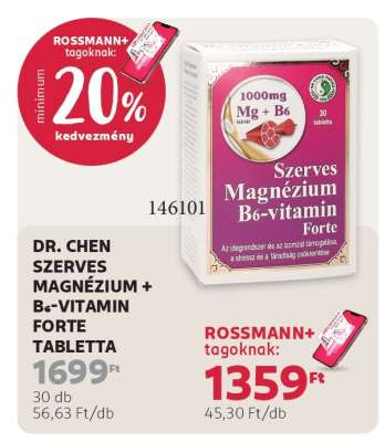 DR. CHEN SZERVES MAGNÉZIUM + B6-VITAMIN FORTE TABLETTA