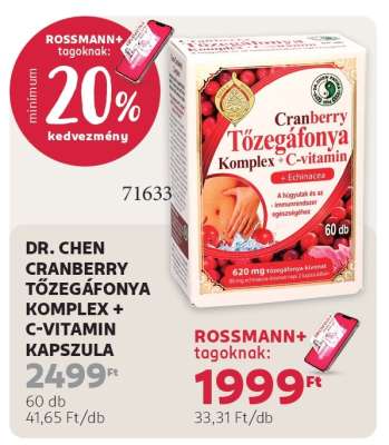 DR. CHEN CRANBERRY TŐZEGÁFONYA KOMPLEX + C-VITAMIN KAPSZULA