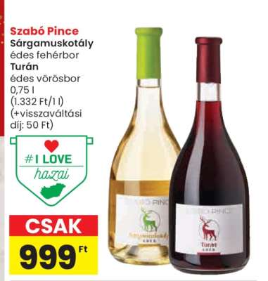 Szabó Pince Sárgamuskotály és Turán