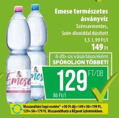 Emese természetes ásványvíz