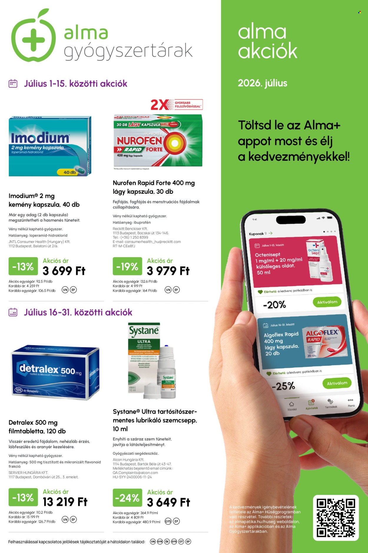 Alma Gyógyszertárak akciós újság érvényes:  - 2026.07.01 - 2026.07.31. 1. oldal Oldal 1