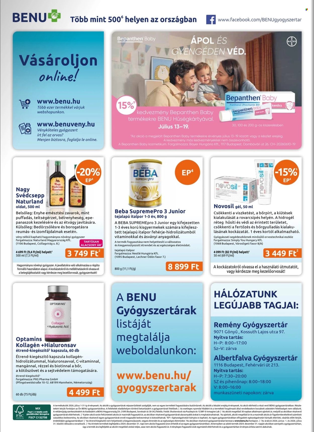BENU Gyógyszertár akciós újság érvényes:  - 2026.07.01 - 2026.07.31. 28. oldal Oldal 28