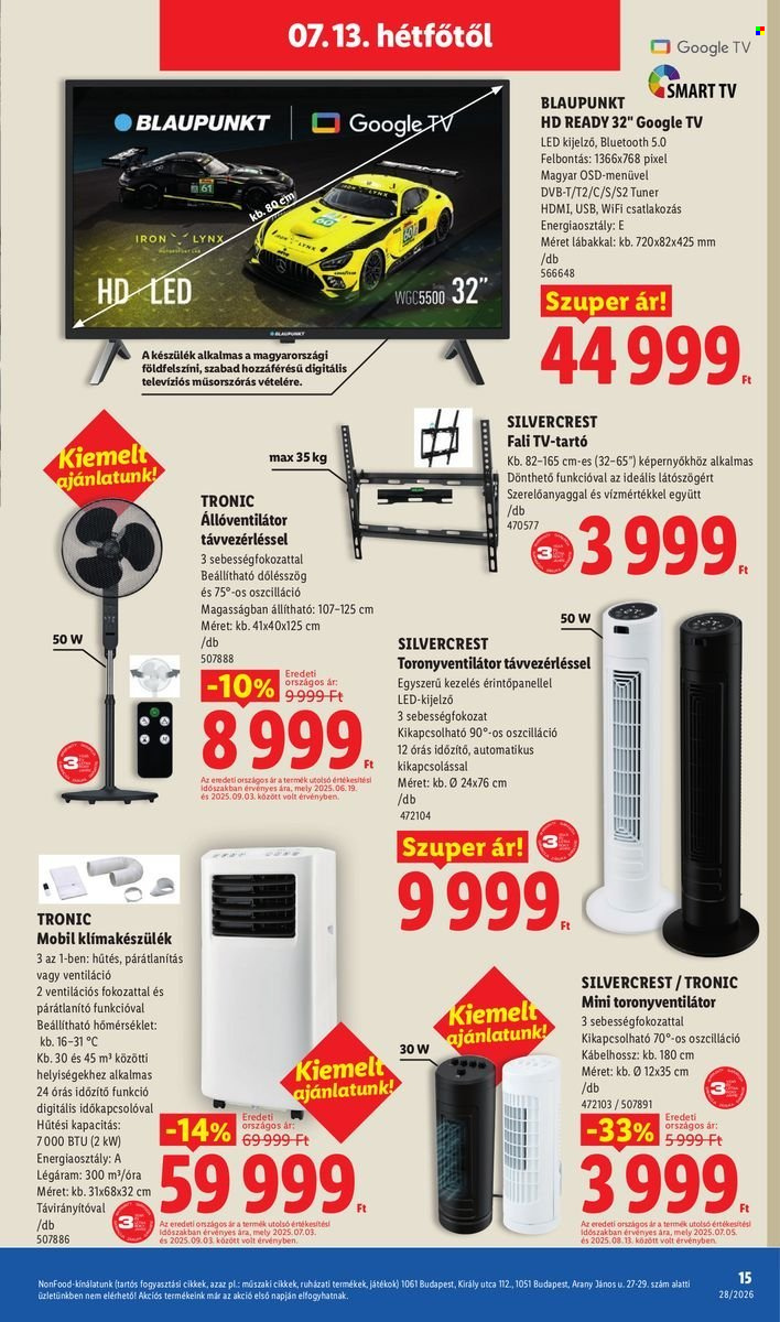 Lidl akciós újság érvényes:  - 2026.07.09 - 2026.07.15. 15. oldal Oldal 15