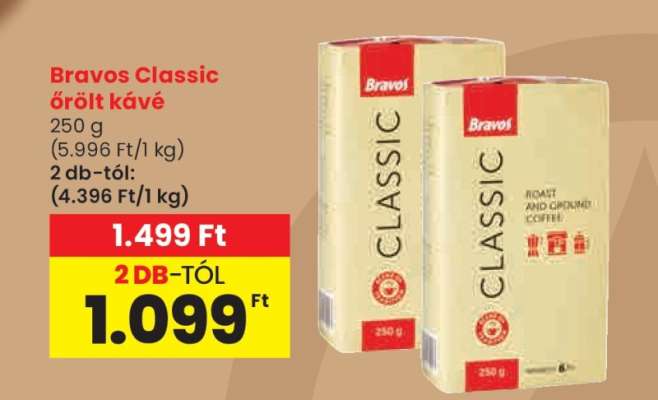 BRAVOS Classic őrölt kávé