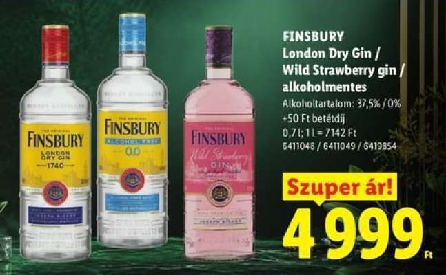 FINSBURY London Dry Gin / Wild Strawberry gin / alkoholmentes