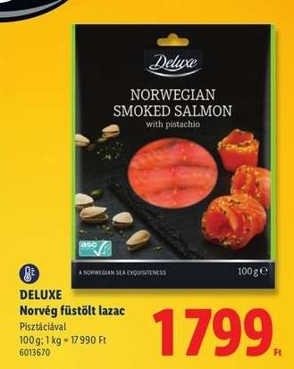 DELUXE Norvég füstölt lazac