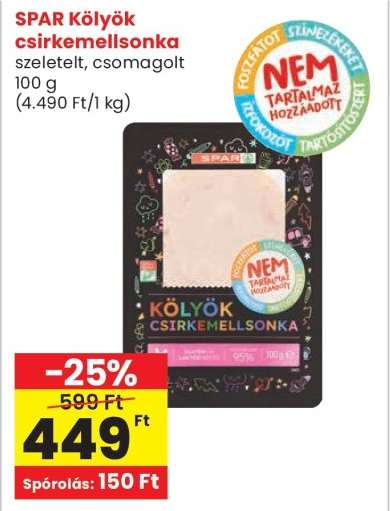 SPAR Kölyök csirkemellsonka