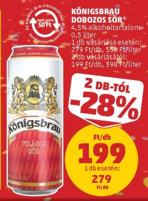 Königsbrau Dobozos Sör