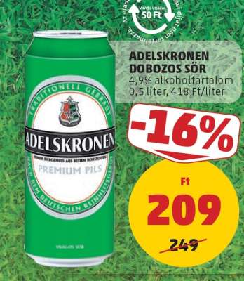 Adelskronen Dobozos Sör