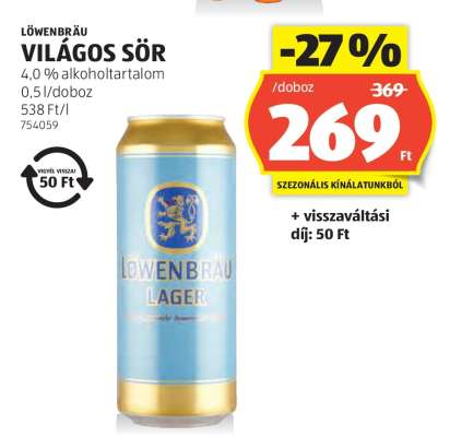 LÖWENBRÄU Világos sör