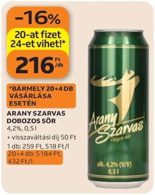 Arany Szarvas Dobozos Sör