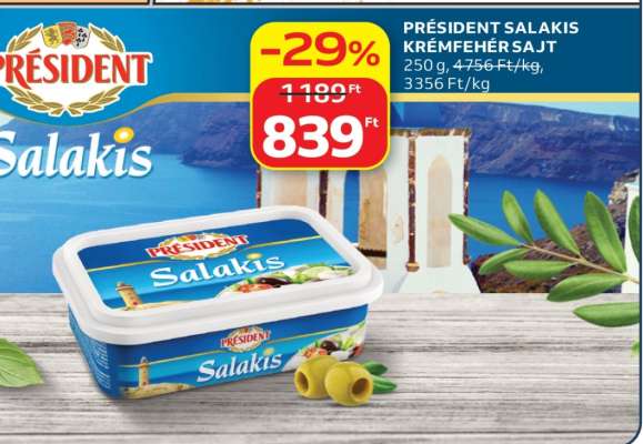 PRÉSIDENT SALAKIS KRÉMFEHÉR SAJT