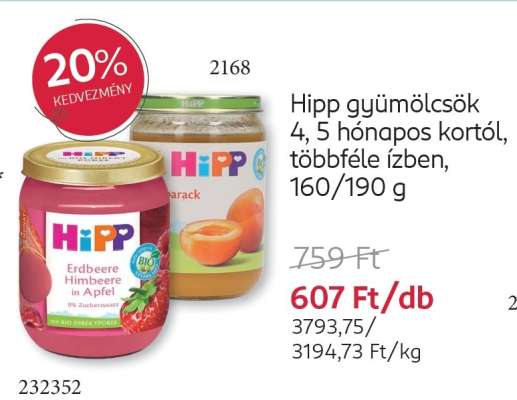 Hipp gyümölcsök