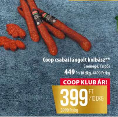 Coop Csabai lángolt kolbász