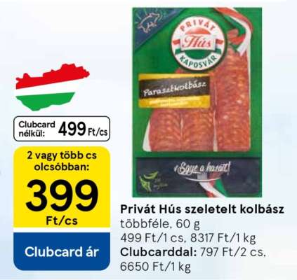 Privát Hús szeletelt kolbász
