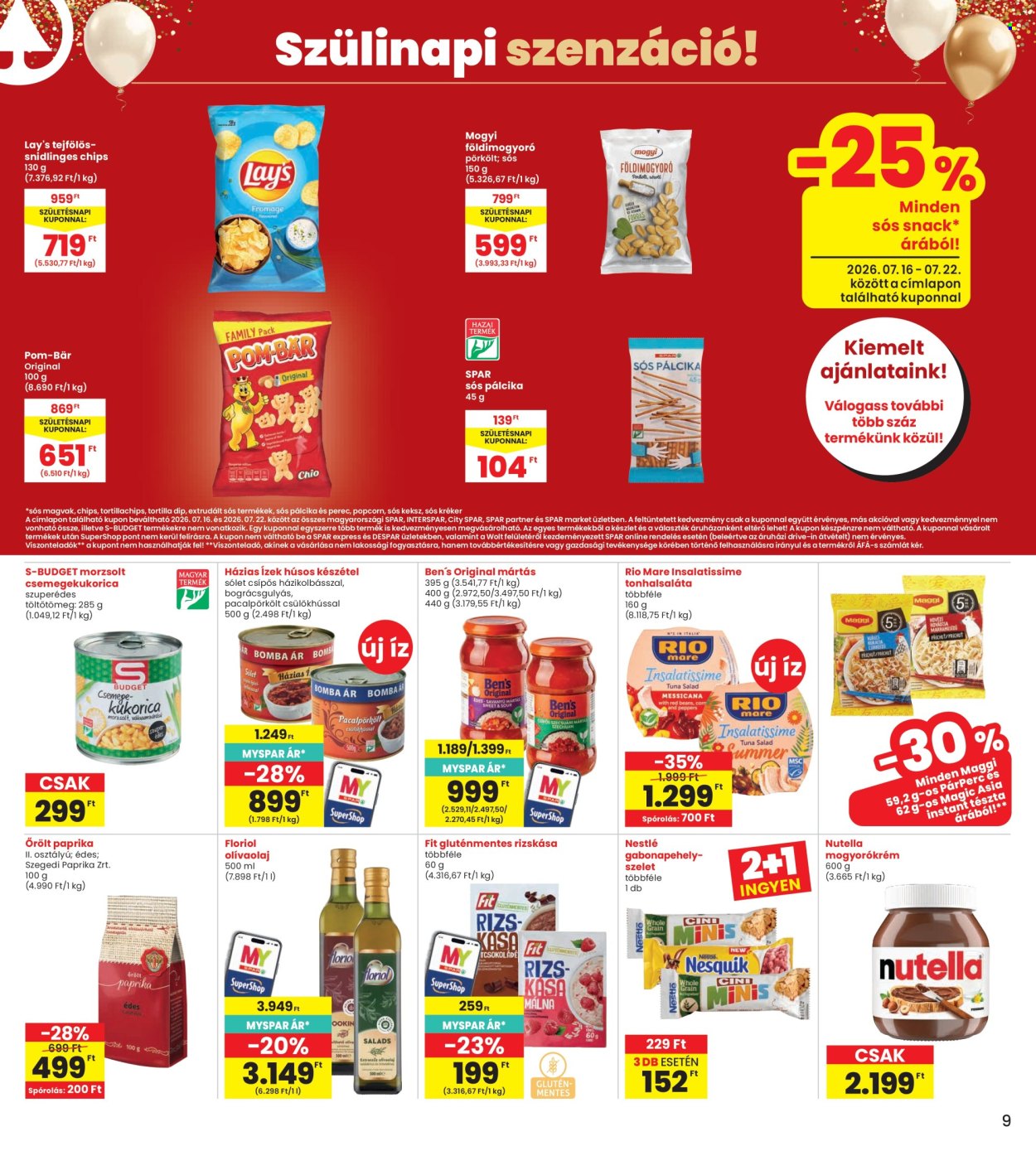 INTERSPAR akciós újság érvényes:  - 2026.07.16 - 2026.07.22. 9. oldal Oldal 9